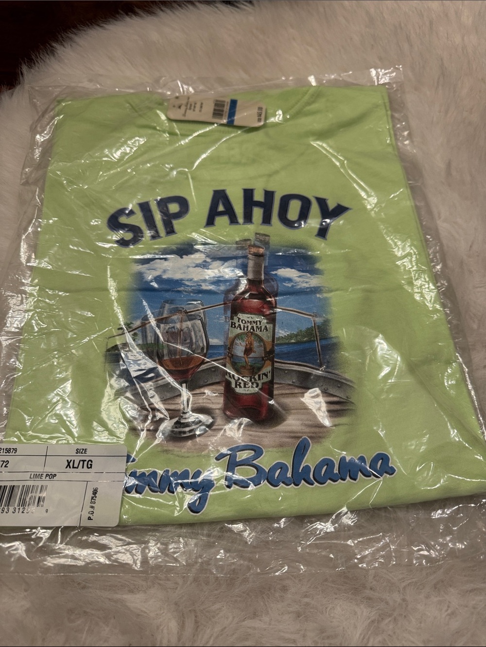 Tommy Bahama Lime 'Sip Ahoy' Nautical Graphic Tee  Size XL/TG NWT